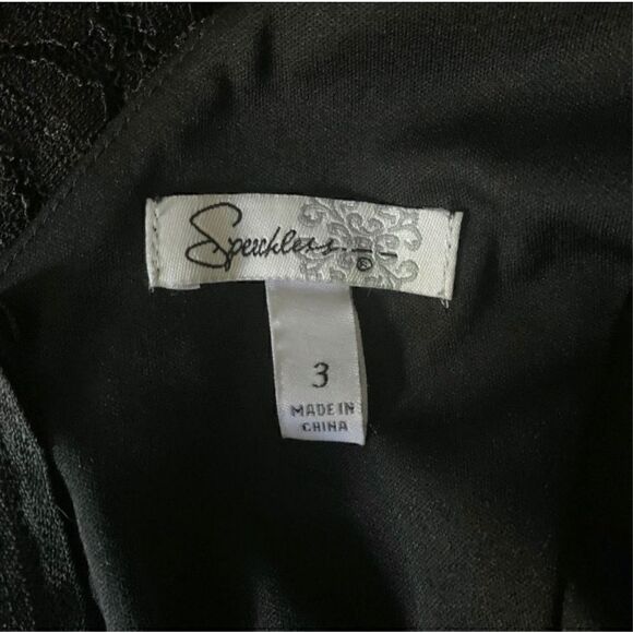 Speechless Black Sparkly Fit & Flare Lace Prom Cocktail Mini Dress Sz 3 - Picture 8 of 9
